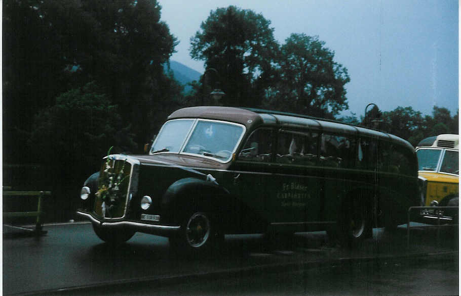 (012'617) - Blaser, Hasle-R�egsau - BE 338'938 - Saurer/R&J (ex Feller, Luterbach; ex AWL Littenheid; ex TSG Blumenstein Nr. 6) am 1. Juli 1995 bei der Schiffl�ndte Thun