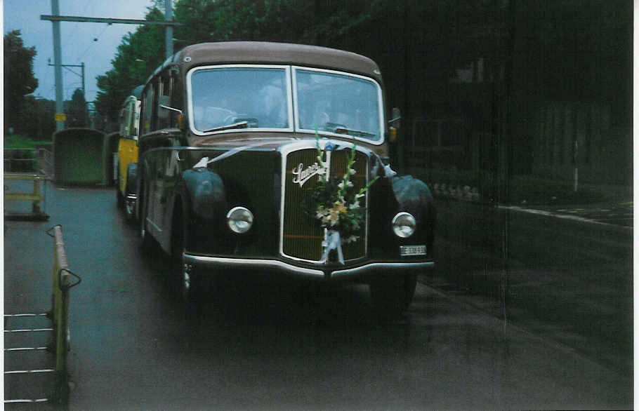 (012'618) - Blaser, Hasle-R�egsau - BE 338'938 - Saurer/R&J (ex Feller, Luterbach; ex AWL Littenheid; ex TSG Blumenstein Nr. 6) am 1. Juli 1995 bei der Schiffl�ndte Thun