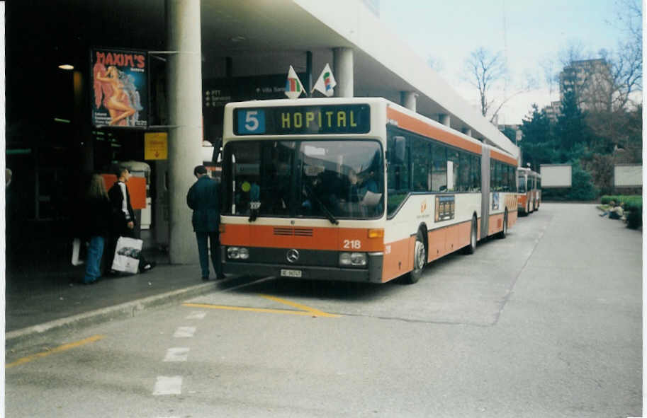 (016'512) - TPG Gen�ve - Nr. 218/GE 96'747 - Mercedes am 16. M�rz 1997 in Gen�ve, Palexpo
