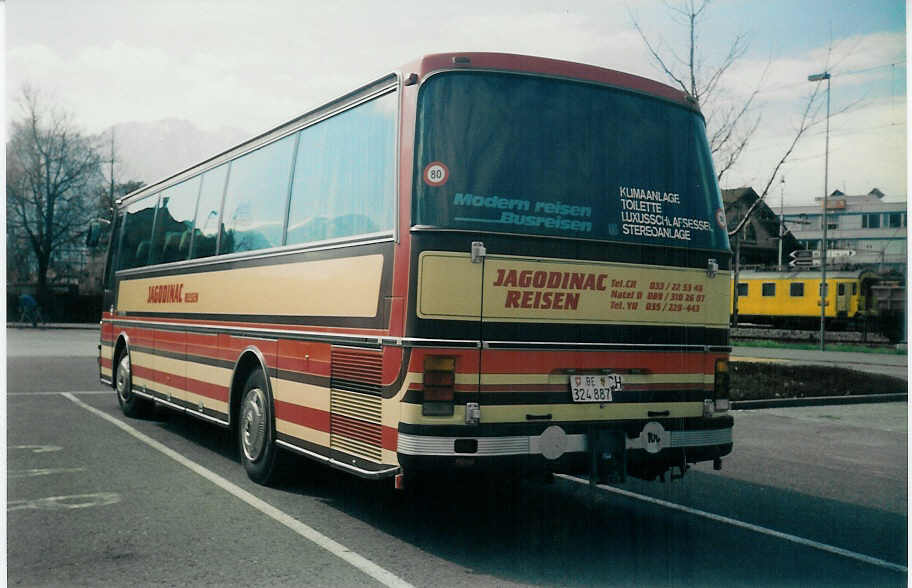(016'525) - Dinic, Thun - BE 324'887 - Setra (ex Bergmann, Adelboden; ex Trachsel, Adelboden) am 21. M�rz 1997 in Thun, Seestrasse