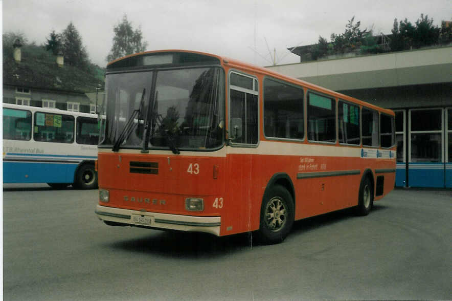 (018'414) - RTB Altst�tten - Nr. 43/SG 145'201 - Saurer/Hess am 2. August 1997 in Altst�tten, Garage
