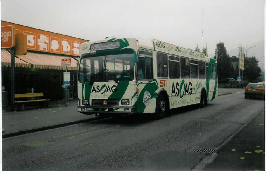 (020'425) - STI Thun - Nr. 27/BE 419'027 - Volvo/R&J (ex SAT Thun Nr. 27) am 27. Oktober 1997 in Thun, Str�ttligenplatz