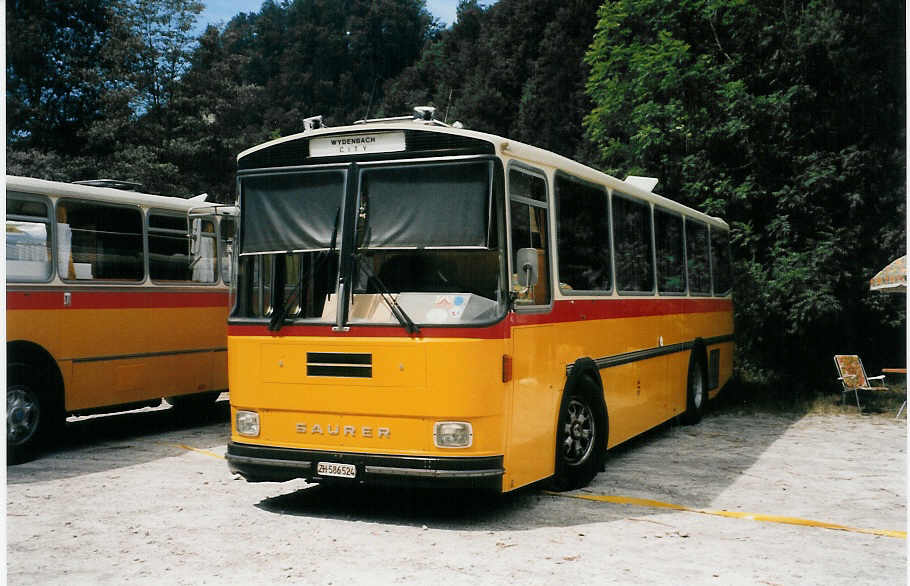 (025'409) - Baumann, Horgenberg - ZH 586'524 - Saurer/T�scher (ex P 24'226) am 15. August 1998 in Heitenried, Sensegraben