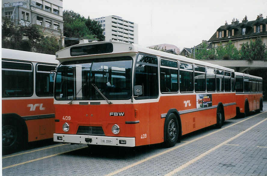 (025'635) - TL Lausanne - Nr. 409/VD 1559 - FBW/Hess am 22. August 1998 in Lausanne, D�p�t Borde