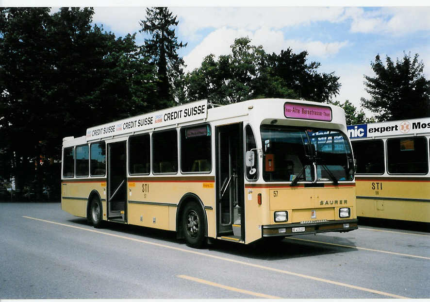 (025'923) - STI Thun - Nr. 57/BE 413'457 - Saurer/R&J am 3. September 1998 bei der Schiffl�ndte Thun