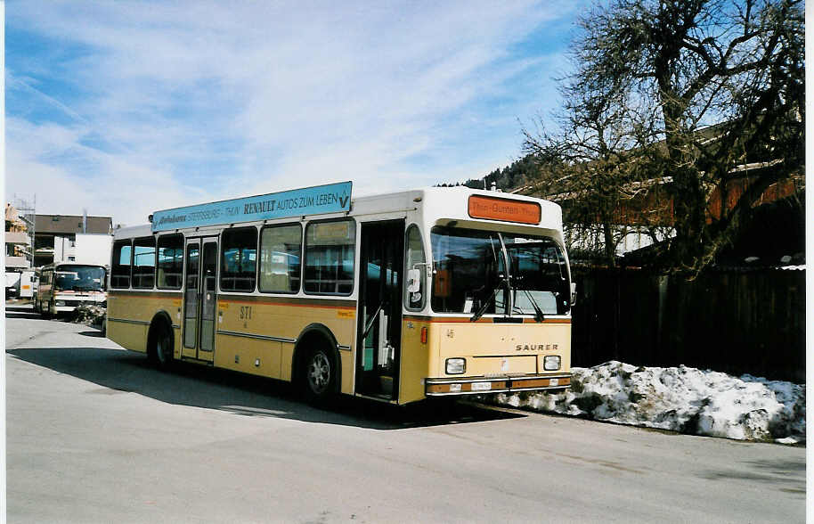 (029'833) - STI Thun - Nr. 46/BE 396'546 - Saurer/R&J am 3. M�rz 1999 in Thun, Garage