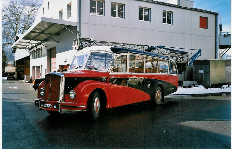 (029'905) - ASKA Aeschi - Nr. 9/BE 26'724 - Saurer/R&J am 6. M�rz 1999 in Interlaken, Garage AAGI