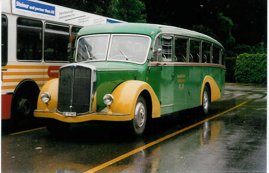 (031'516) - AvH Heimenschwand - Nr. 5/BE 57'461 - Saurer/Gangloff am 14. Mai 1999 bei der Schiffl�ndte Thun