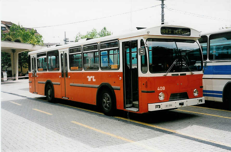 (033'806) - TL Lausanne - Nr. 408/VD 1558 - FBW/Hess am 7. Juli 1999 in Lausanne, D�p�t Borde