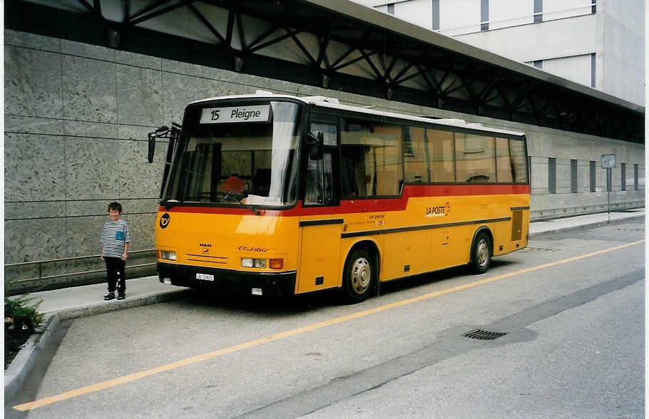 (033'923) - Odiet, Pleigne - JU 13'621 - MAN/Auw�rter am 9. Juli 1999 beim Bahnhof Del�mont