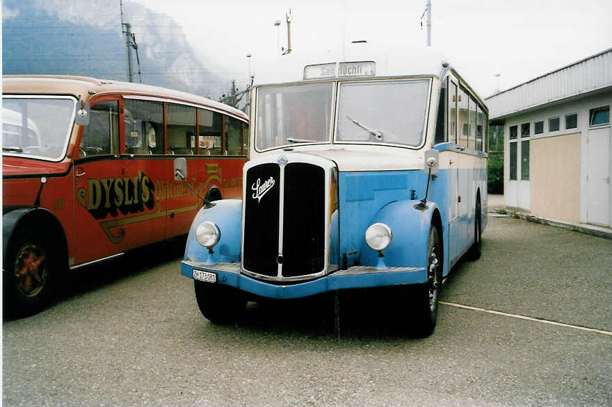 (035'822) - Bollinger, Z�rich - ZH 173'081 - Saurer/Saurer (ex Rattin, Schaffhausen Nr. 4) am 28. August 1999 in Oensingen, Saurertreffen
