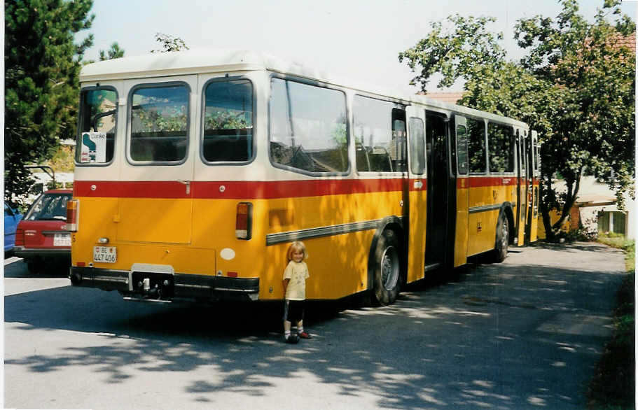 (036'815) - Engeloch, Riggisberg - Nr. 5/BE 447'406 - Saurer/T�scher (ex P 25'668) am 13. September 1999 in Riggisberg, Garage