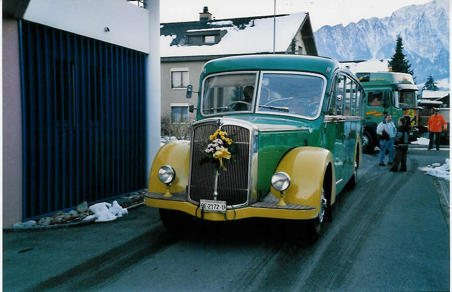 (037'925) - AvH Heimenschwand - Nr. 5/BE 2172 U - Saurer/Gangloff am 27. November 1999 in Gwatt, H�nnisweg