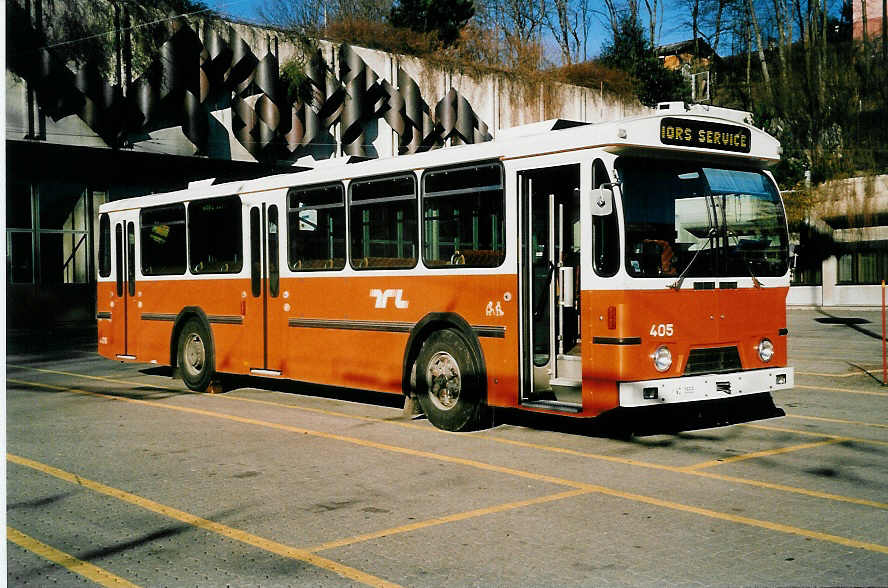 (039'527) - TL Lausanne - Nr. 405/VD 1555 - FBW/Hess am 5. M�rz 2000 in Lausanne, D�p�t Borde