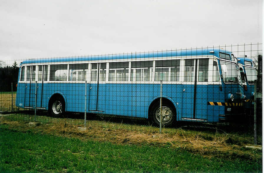 (039'912) - VBZ Z�rich - Nr. 491 - FBW/T�scher (ex Nr. 336) am 18. M�rz 2000 in Herzogenbuchsee, Heiniger