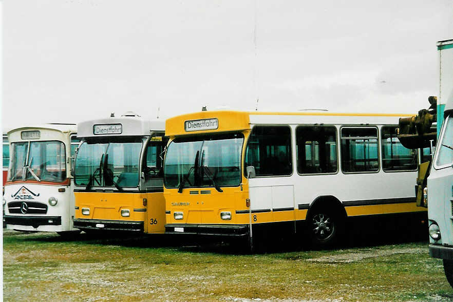 (039'917) - VBSH Schaffhausen - Nr. 8 - Saurer/Hess am 18. M�rz 2000 in Herzogenbuchsee, Heiniger (Teilaufnahme)