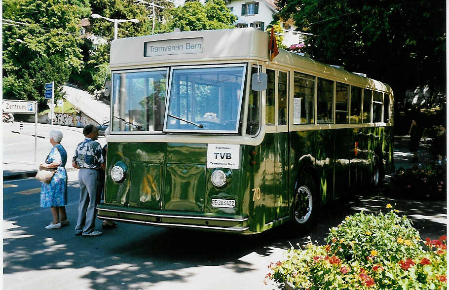(042'417) - SVB Bern (TVB) - Nr. 70/BE 203'422 - Saurer/Gangloff am 12. August 2000 in Bern, B�rengraben