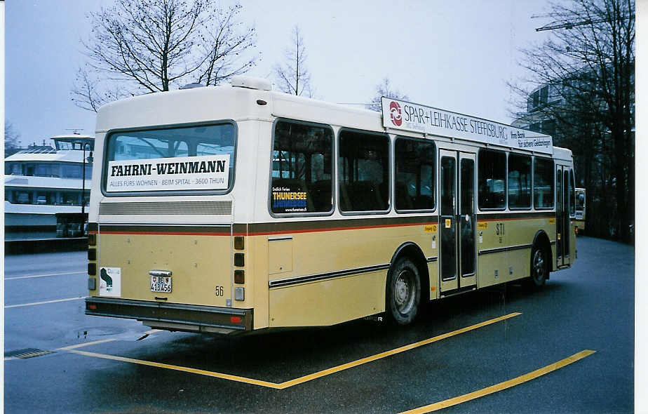 (044'611) - STI Thun - Nr. 56/BE 413'456 - Saurer/R&J am 20. Januar 2001 bei der Schiffl�ndte Thun
