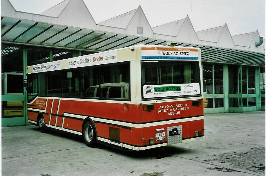 (046'614) - ASKA Aeschi - Nr. 5/BE 503'083 - MAN/G�ppel-FHS am 15. Mai 2001 in Thun, Garage STI