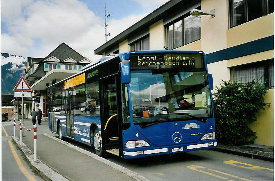 (052'617) - AFA Adelboden - Nr. 4/BE 26'704 - Mercedes am 24. M�rz 2002 beim Bahnhof Frutigen