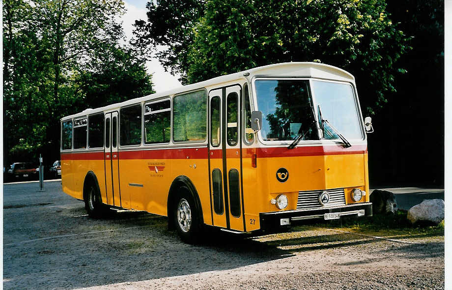 (053'532) - Gast, Gwatt - Nr. 27/BE 518'148 - Saurer/T�scher (ex AVG Grindelwald Nr. 28+27+19; ex Lienert, Einsiedeln) am 30. Mai 2002 in Thun, Lachenwiese