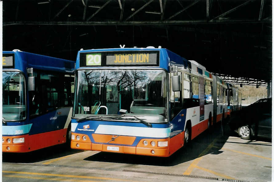 (059'230) - TPG Gen�ve - Nr. 349/GE 96'578 - Volvo am 16. M�rz 2003 in Gen�ve, D�p�t