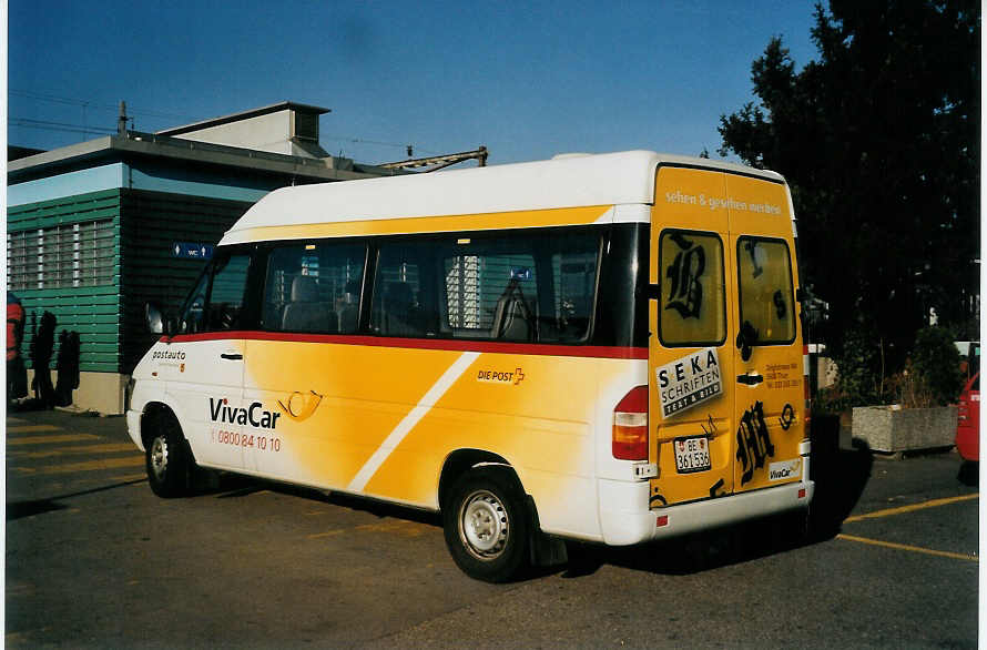 (059'318) - VivaCar, Thun - BE 361'536 - Mercedes am 17. M�rz 2003 beim Bahnhof Thun