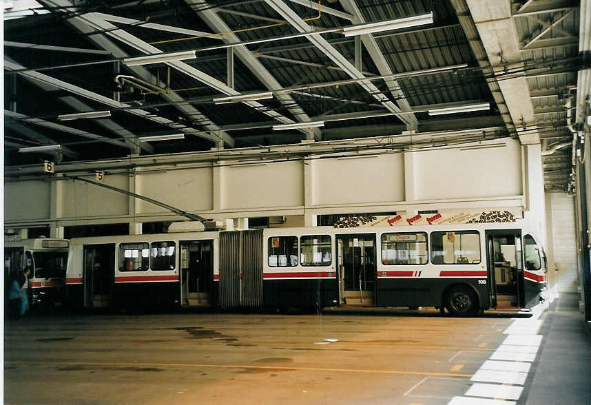 (059'431) - VBSG St. Gallen - Nr. 108 - Saurer/Hess Gelenktrolleybus am 29. M�rz 2003 in St. Gallen, Depot