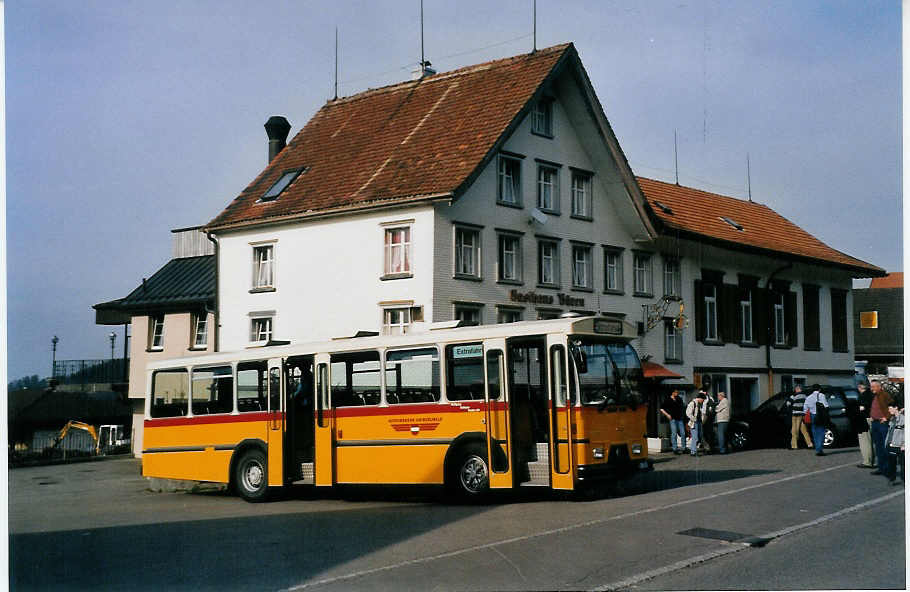 (059'520) - Osthues, Teufen - Nr. 15/AR 17'057 - Saurer-Leyland/Hess (ex AVG Grindelwald Nr. 15; ex RhV Altst�tten Nr. 42) am 29. M�rz 2003 in Speicherschwendi, Gasthaus B�ren