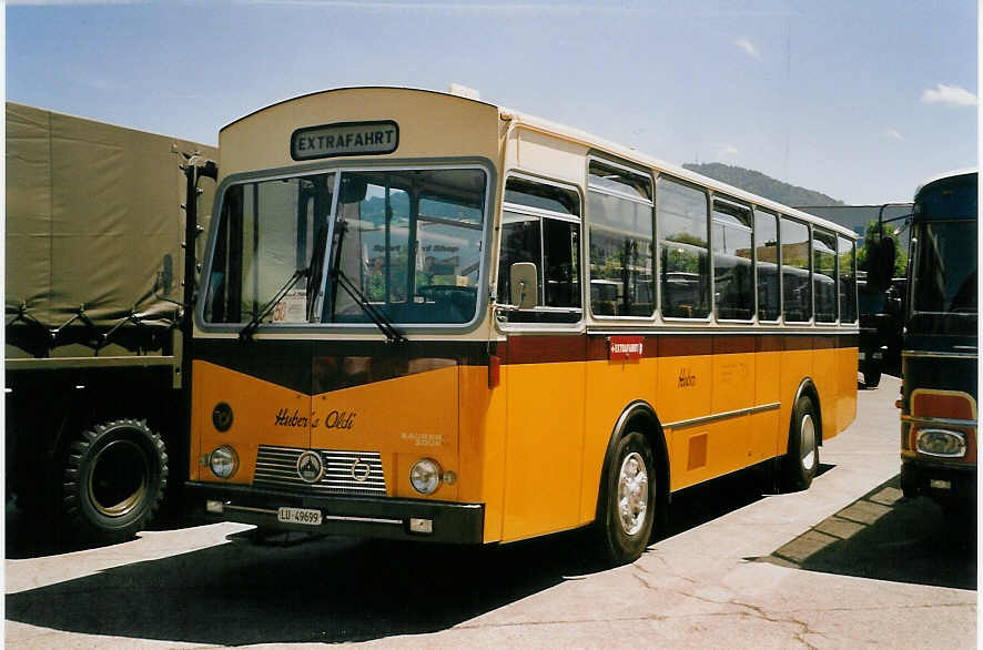(060'914) - Huber, Oberkirch - LU 49'699 - Saurer/Rizzi (ex Th�ni, Flims; ex P 24'641) am 21. Juni 2003 in Hinwil, AMP
