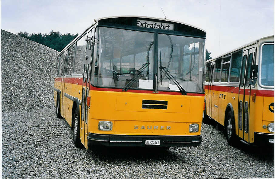 (062'918) - Engeloch, Riggisberg - Nr. 5/BE 27'667 - Saurer/T�scher (ex P 25'668) am 30. August 2003 in Niederbipp, Saurertreffen