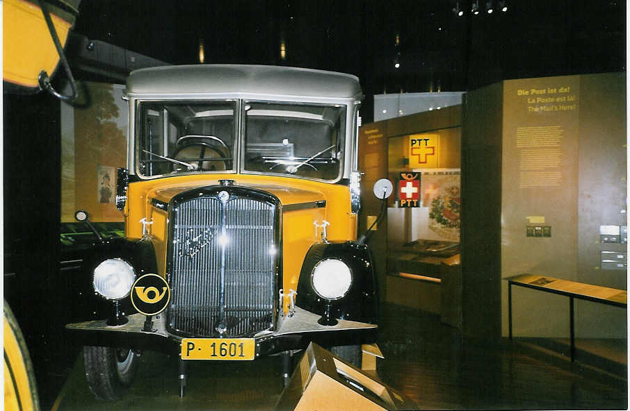(065'218) - PTT-Regie - P 1601 - Saurer/Saurer (ex Nussbaumer, Ganterschwil) am 25. Januar 2004 in Bern, Museum f�r Kommunikation