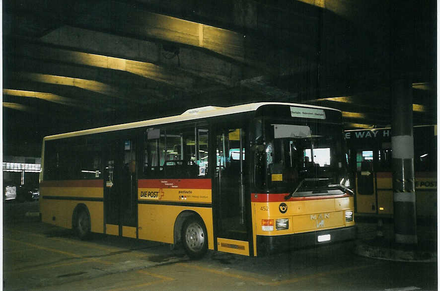 (065'823) - PostAuto Bern-Freiburg-Solothurn - Nr. 452/BE 615'593 - MAN/Hess (ex Trachsel, Hasle-R�egsau; ex Loosli, Wyssachen) am 29. Februar 2004 in Bern, Postautostation