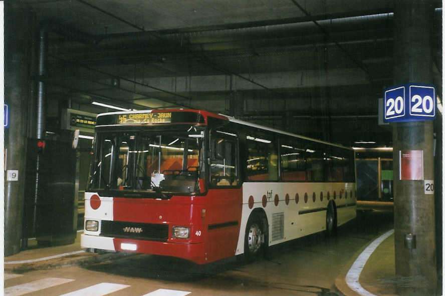 (066'108) - TPF Fribourg - Nr. 40/FR 300'315 - NAW/Hess (ex GFM Fribourg Nr. 40) am 21. M�rz 2004 in Fribourg, Busbahnhof