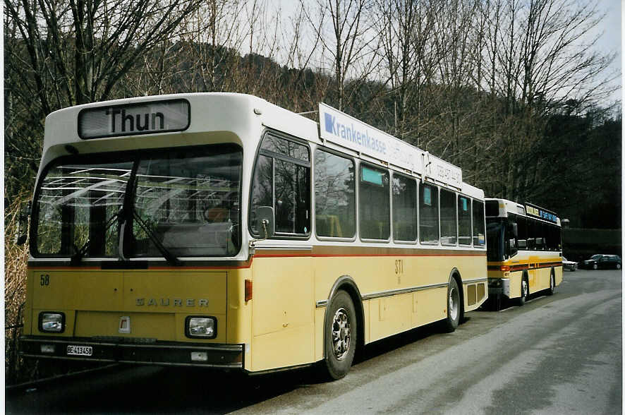 (066'422) - STI Thun - Nr. 58/BE 413'458 - Saurer/R&J am 7. April 2004 bei der Schiffl�ndte Thun