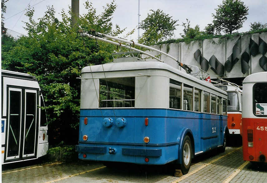 (069'020) - TL Lausanne (R�trobus) - Nr. 2 - FBW/Eggli Trolleybus (ex Nr. 3) am 8. Juli 2004 in Lausanne, D�p�t Borde
