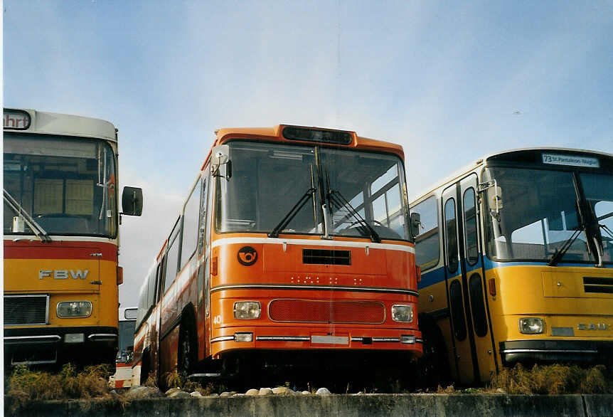 (072'610) - ZVB Zug - Nr. 40 - Saurer/Hess (ex Nr. 30) am 8. November 2004 in B�tzberg, Heiniger