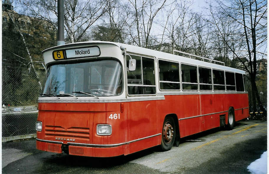 (075'602) - TPG Gen�ve (Knoerr) - Nr. 461 - Leyland-DAB am 6. M�rz 2005 in Gen�ve, D�p�t