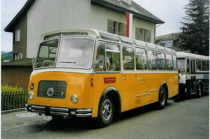(077'306) - Streiff, Gelterkinden - AG 306'557 - Saurer/Gangloff (ex Oldie-Tours Z�risee, Wollerau; ex OTAG, Wald; ex Leibundgut, Obergoldbach, ex Krebs, Belpberg) am 5. Juni 2005 in Arboldswil, Dorfstrasse