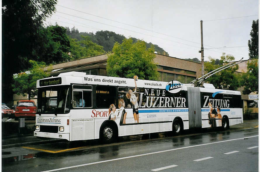 (078'405) - VBL Luzern - Nr. 195 - NAW/Hess Gelenktrolleybus am 11. Juli 2005 in Luzern, Br�elstrasse