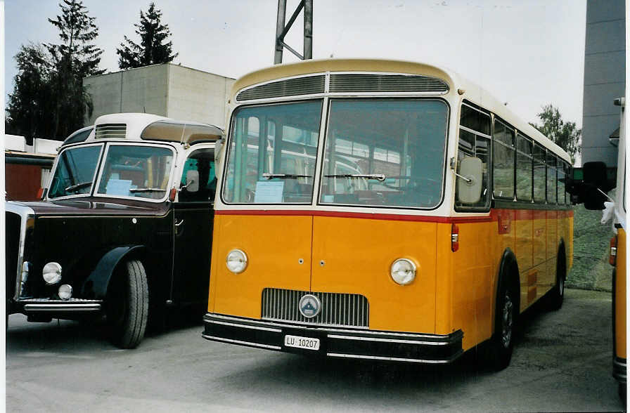 (079'809) - Guggenb�hl, Eschenbach - LU 10'207 - Saurer/Saurer (ex Hugener, Stein; ex Moser, Preonzo; ex Geiger, Adelboden Nr. 20; ex P 25'534) am 27. August 2005 in Niederbipp, Saurertreffen