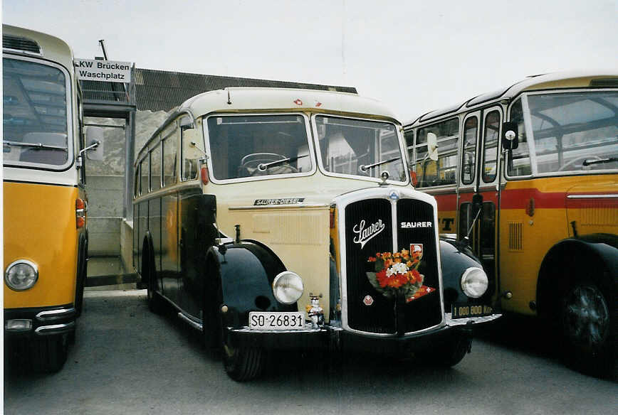 (079'824) - Eberhard, Messen - SO 26'831 - Saurer/Lauber (ex Faigaux, Malleray; ex Sch�pbach, Murten; ex Marti, Kallnach) am 27. August 2005 in Niederbipp, Saurertreffen