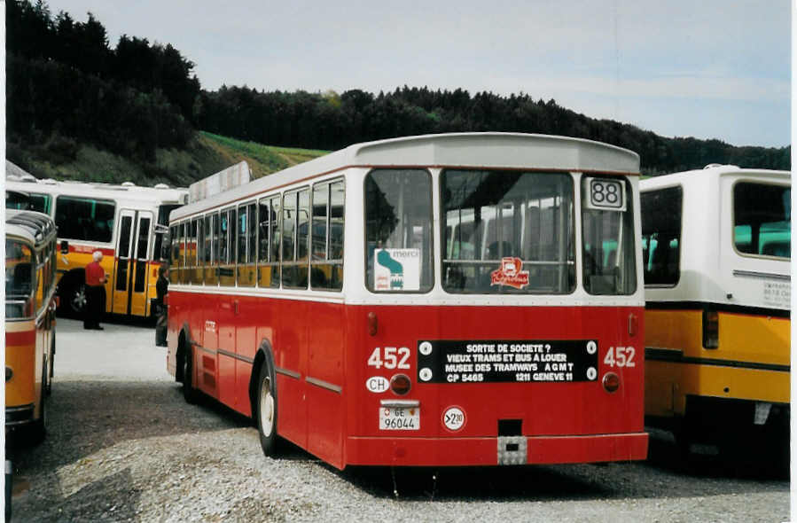 (079'909) - TPG Gen�ve (Knoerr) - Nr. 452/GE 96'044 - Saurer/Hess am 27. August 2005 in Niederbipp, Saurertreffen 