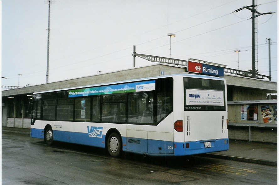 (081'626) - Fr�hlich, Z�rich - Nr. 604/ZH 634'604 - Mercedes am 28. November 2005 beim Bahnhof R�mlang