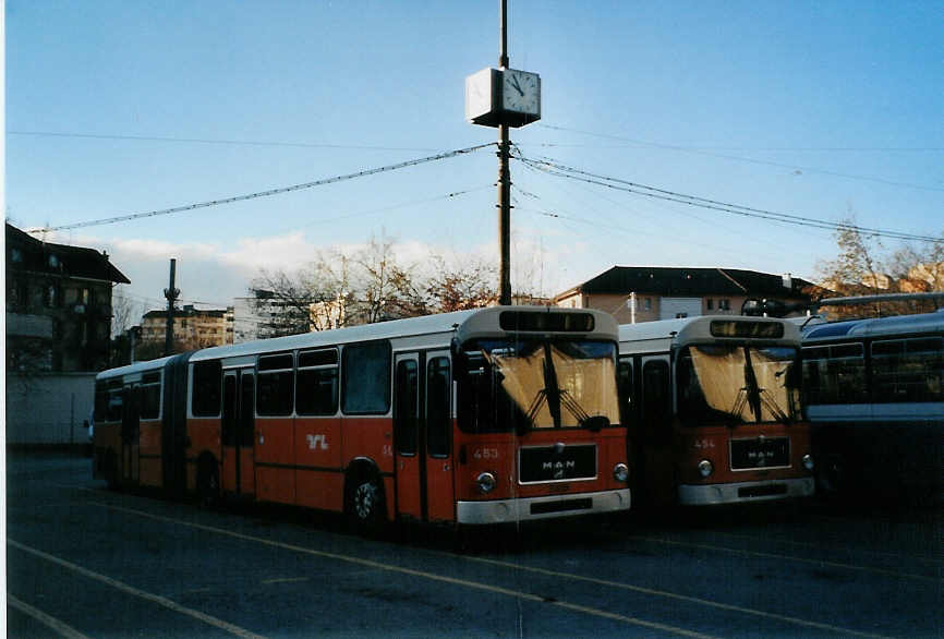 (081'901) - TL Lausanne - Nr. 453 - MAN am 18. Dezember 2005 in Lausanne, D�p�t Borde