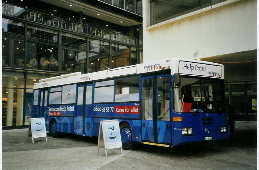(082'524) - Swisscom, Worblaufen - SO 154'903 - Mercedes (ex VZO Gr�ningen Nr. 26) am 9. Januar 2006 in Thun, Aarefeldplatz