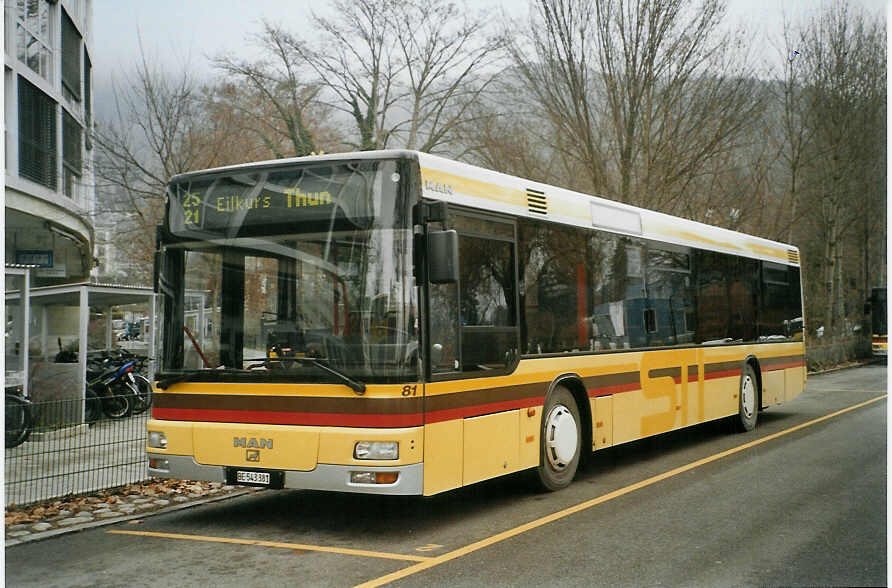 (082'622) - STI Thun - Nr. 81/BE 543'381 - MAN am 20. Januar 2006 bei der Schiffl�ndte Thun