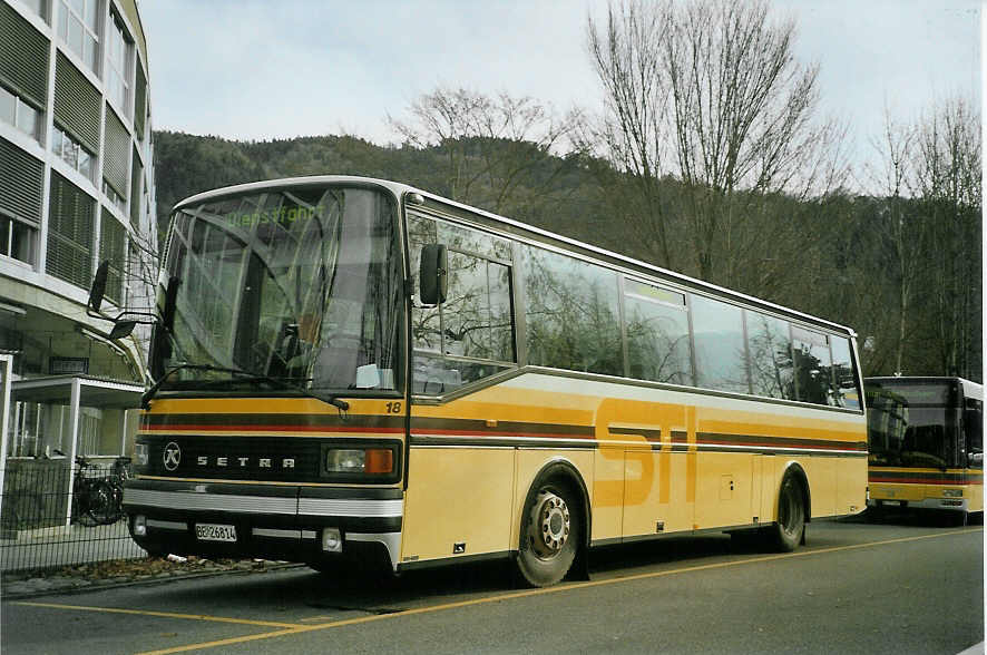 (083'122) - STI Thun - Nr. 18/BE 26'814 - Setra (ex AvH Heimenschwand Nr. 1) am 19. Februar 2006 bei der Schiffl�ndte Thun