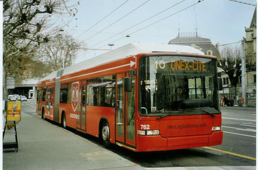 (083'406) - TPG Gen�ve - Nr. 762 - Hess/Hess Gelenktrolleybus am 6. M�rz 2006 in Gen�ve, 22-Cantons