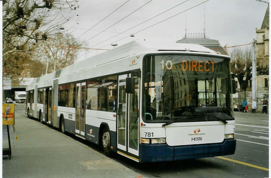 (083'503) - TPG Gen�ve - Nr. 781 - Hess/Hess Doppelgelenktrolleybus am 6. M�rz 2006 in Gen�ve, 22-Cantons